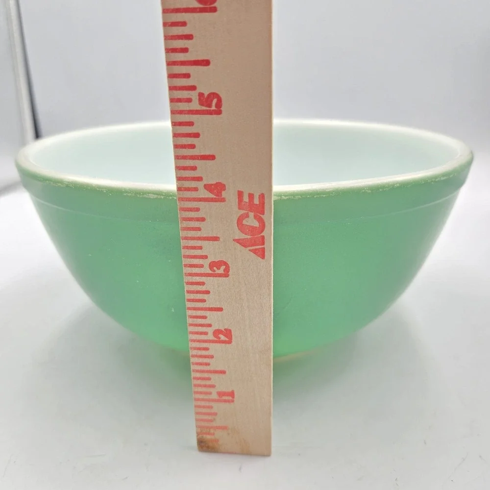 Vintage Pyrex U.S. PAT. OFF Green Mixing Bowl Rare 1940s Primary Medium Bowl
